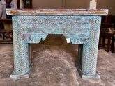 Antique Indian Hand Carved Solid Wood Console Hall Table